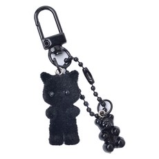 貓咪小熊軟糖造型鞋飾掛飾, 1個, 黑色