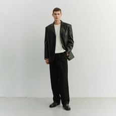 Dunst 男士中性款三鈕扣人造皮革西裝外套 UDJA6A105
