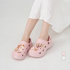 afinar 女性增高厚底EVA洞洞涼鞋, 粉紅色, 245-250mm