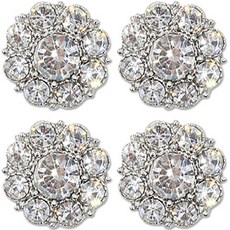 閃亮翡翠鈕扣 15mm, 4個, 鎳