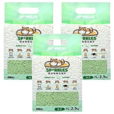 SPARKLES 環保極細豆腐貓砂, 綠茶, 2.5kg, 3包