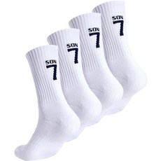 TOTTENHAM HOTSPUR 運動舒適氣墊中筒襪 no7 4雙, 白色