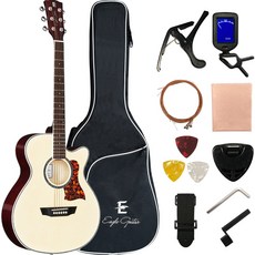 Eagle Guitar 入門款民謠吉他 GA桶身 T-M1C + 10種配件, 1個, 原木色