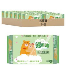 熊寶寶 超厚嬰兒濕巾 補充包 80張, 24個, 1個裝