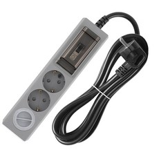 SWEET HOME 高容量斷路器延長線 3孔 + 安全蓋組合, 3m, 灰黑色, 1個