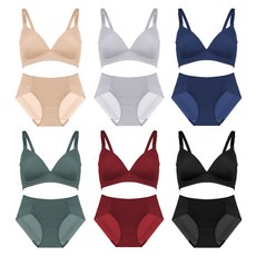 VOLISH 女款無鋼圈調整型內衣+內褲 6套入 VBR-1035S