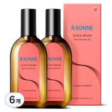 라온느 블랙 아르간 퍼퓸 헤어오일 에센스 플라워 샤워, 100ml, 6개