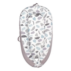 vanibaby嬰兒床中床, 頂級棉材質, 360°包圍仿子宮包裹設計, 叢林樹葉, 50 x 90cm, 1個