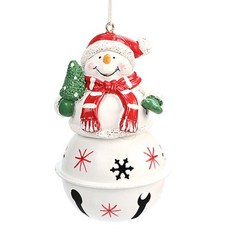 Homeflow 坐著娃娃的聖誕樹裝飾 110g, 白色雪人鈴鐺, 1個