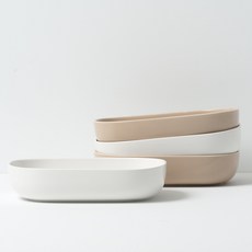 보울보울 국산 레트로라인 오발볼 L, 밀크화이트+카라멜베이지, 4개