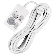 SWEET HOME 韓國製造 獨立開關 省電型 2孔延長線 + 安全保護蓋, 10m, 單一顏色, 1套