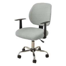 인아트 사무실 컴퓨터 의자 커버 세트, T체크 실버그레이, 1개