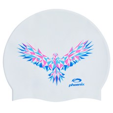 phoenix 矽膠泳帽 不死鳥款, 白色