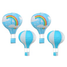 Party09 熱氣球 大型 2入 + 小型 2入 組合, 藍色 + 藍白色, 1套