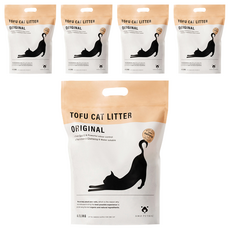 AMO PETRIC 愛摸 天然大豆纖維貓砂 6L, 天然豆香味, 強力凝結, 2mm顆粒, 2.5kg, 5袋