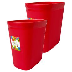 KEYWAY 聯府 好運花長型大垃圾桶 2個, 紅色