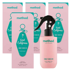 메소드 룸앤패브릭 스프레이 얼리체크인 향 실내 탈취제 본품, 200ml, 4개