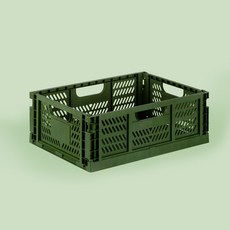 하우스레시피 다용도 폴딩 수납박스 L, 카키, 2개