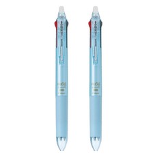 PILOT 百樂 FRIXION 三色按鍵魔擦筆 Slim, 書寫流暢，擦拭方便，不留痕跡，不留屑，筆記手帳一筆搞定, 粉藍色, 2支