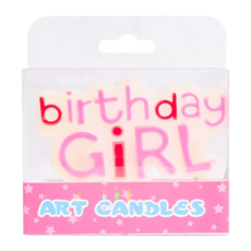 生日蠟燭 GIRL 粉色 生日派對蛋糕裝飾, 1個