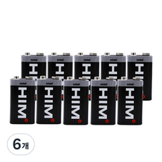 HIM 9V 錳乾電池, 10入, 6個