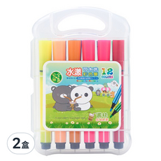 LIBERTY 利百代 水漾可水洗彩色筆, 12色, 2盒