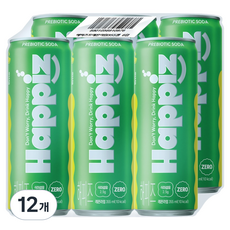 LOTTE 樂天 CHILSUNG BEVERAGE Happy's 益生元蘇打 檸檬萊姆, 12個, 355ml