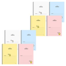 POPO FANCY Lululala 寬格筆記本 10mm, 黃色, 藍色, 粉紅色, 白色, 8個