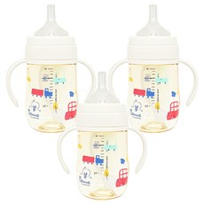 밥독 국내 제조 PPSU 뛰뛰빵빵 빨대컵, 크림화이트, 3개, 180ml