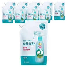 온더바디 코튼풋 발을 씻자 풋샴푸 레몬민트향 에코 리필팩, 1개입, 10개, 500ml