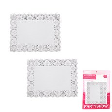 PARTYSHOW 方形蕾絲墊紙 25 x 35 cm 100入, 白色系, 2個