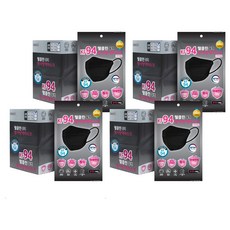 立體防塵口罩 KF94 M號, 黑色, 50片, 4盒