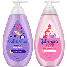 Johnson's 嬌生 甜夢沐浴乳 500ml+活力亮澤洗髮露 500ml, 1組