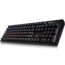 ABKO HACKER 可換軸 側面RGB燈效 雙色射出 電競 機械式 有線 標準型 鍵盤, 黑色, K515, 青軸