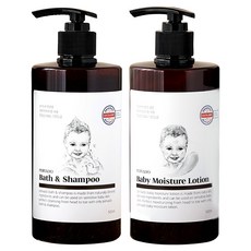 Pervado 沐浴和洗髮水 500ml + 嬰兒保濕乳液 500ml 套裝, 1組