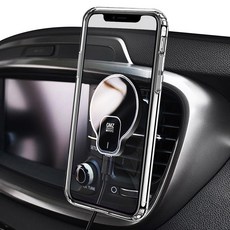 지엠지모터스 맥세이프 차량용 핸드폰 고속 무선충전 송풍구 거치대, 실버, GMZ-02