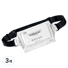 굿밸류 6중 잠금 힙색 크로스 휴대폰 방수팩, 화이트, 3개