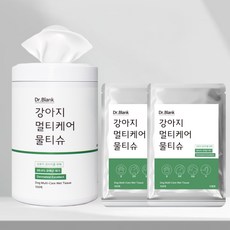 Dr.Blank 狗狗多效護理散步濕紙巾 圓筒型100抽 + 補充包200抽 套組, 1套