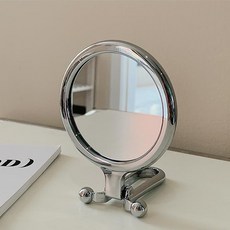 2倍放大鏡折疊化妝鏡, 銀