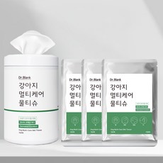 Dr.Blank 狗狗多功能護理散步濕紙巾圓筒型100張 + 補充包300張組合, 1套