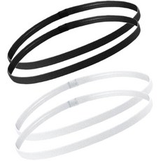 運動髮帶組 2款 各2入, 黑色+白色, 1組