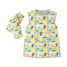 Coney Island 幼兒用防水美術圍裙+袖套組, ZOOZOPANG 象牙