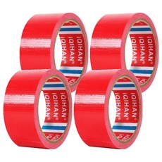iQIHAN 다다 고점도 강력 면 테이프 50mm x 20m, 적색, 4개