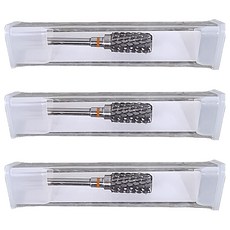 EOSO 磨頭 防鏽鎢鋼材質 2.35mm通用口徑 12.5mm磨頭長度, 12特粗磨紋2XC, 3件