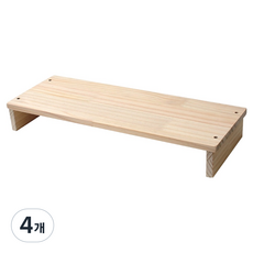숲애 소나무 통원목 모니터 받침대 미디움 1단 75, 내츄럴, 4개