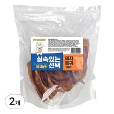 펫츠몬 강아지 실속있는선택 건조간식 10P, 돼지통귀, 300g, 2개
