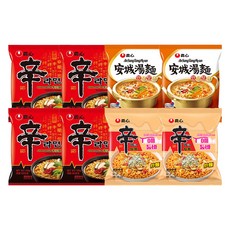 NONGSHIM 農心 辛拉麵120g 4包 + 安城湯麵125g 2包 + 辛拉麵 辣白醬風味137g 2包, 8包
