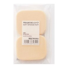MUJI 無印良品 台灣公司貨 海綿粉撲 2個, 柔軟, 1包