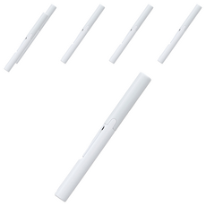 PLUS 普樂士 Twiggy 攜帶式筆型剪刀，弧線刀刃，適合攜帶，安全蓋帽，附帶掛孔, 白色, 6支