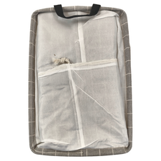 UdiLife 優的生活大師 S0058 格紋方形收納籃, 長35 x 寬25 x 高40cm + 提把20cm, 58平帆系, 1個